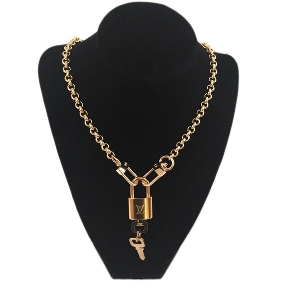 Louis Vuitton Jewelry | Louis Vuitton Lock With Rolo Chain | Poshmark